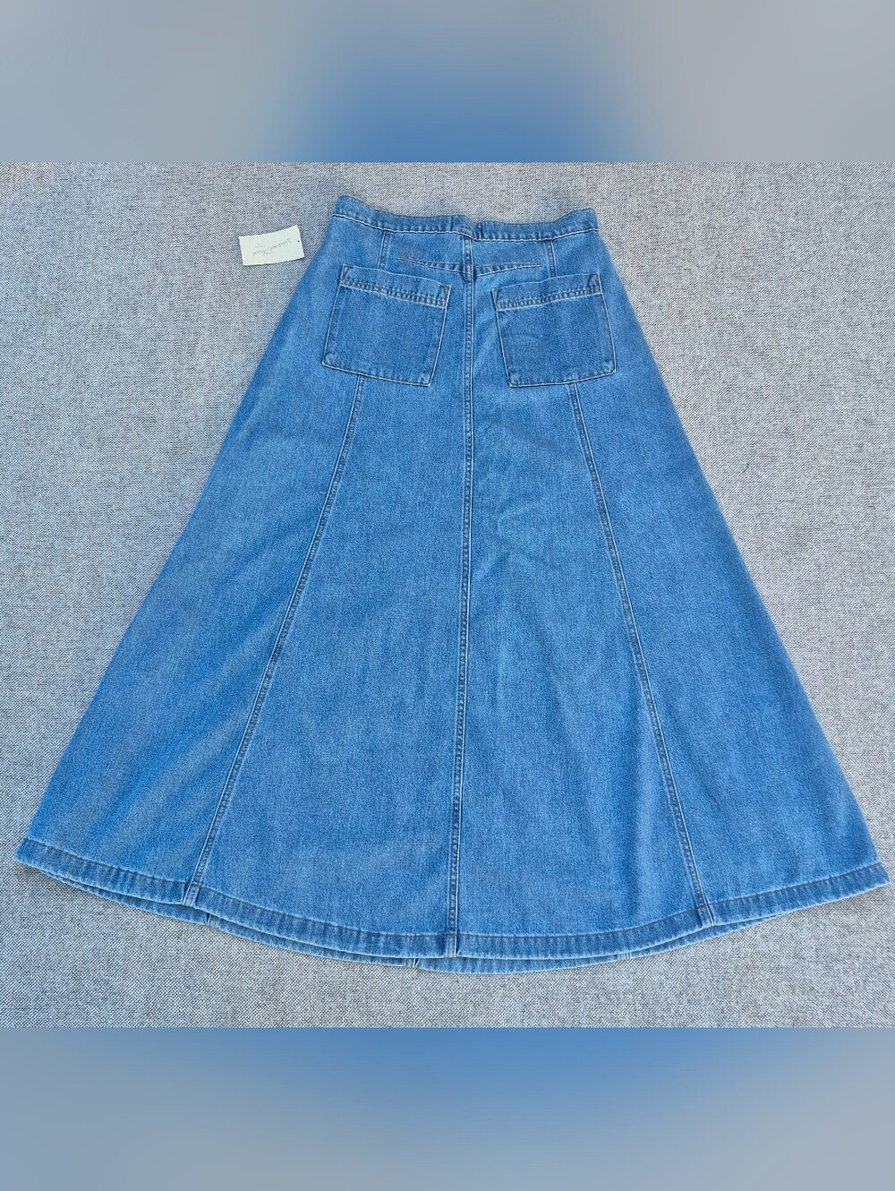 NWT Universal Thread Denim Midi Skirt Size 8 Blue A-Line High Waist - Picture 3 of 8